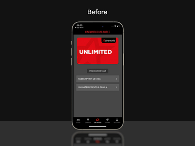 Cineworld App Glow-Up Concept app mobile motion graphics ui ux