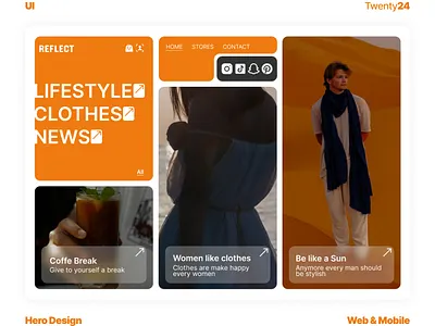 E-commerce | Blog and more but just a Hero Design clothes design ecommerce hero lifestyle news ui ui design web web design