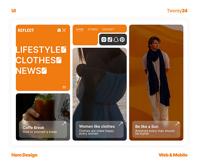 E-commerce | Blog and more but just a Hero Design clothes design ecommerce hero lifestyle news ui ui design web web design