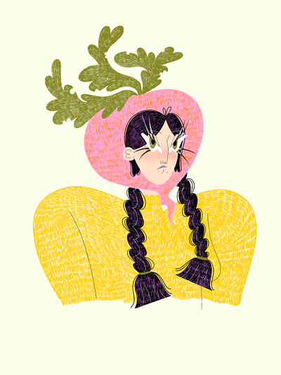 Radish hat! design illustration