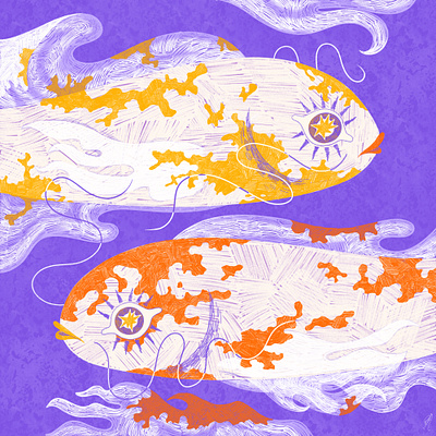 Koi fish design illustration