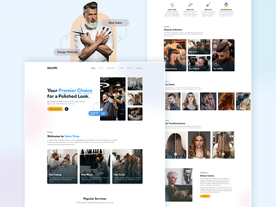 Salon Website babar cutting design hair salon salon web ui ux web design website