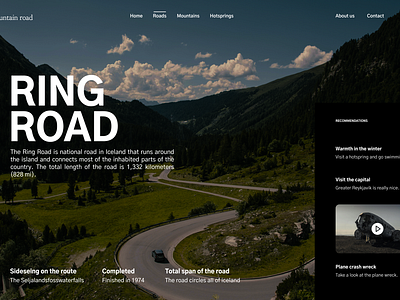 UI/UX Design Mountain road graphic design minimalism product design ui ux website