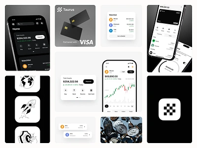 Taurus App - Mobile App, Website, UI&UX Design btc buy card cex chart coinmarketcap crypto dex eth exchange finance landing mobile sell swap trade ui ux web3 website