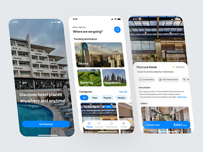 Hotel Booking Mobile Apps app booking booking app destination flight app hotel minimal ticket app travel travel app travel mobile app trip ui userinterface ux