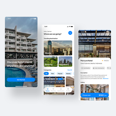 Hotel Booking Mobile Apps app booking booking app destination flight app hotel minimal ticket app travel travel app travel mobile app trip ui userinterface ux