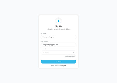 Sign Up / Authentication Screen design fintech graphic design ui ui design ux ux design