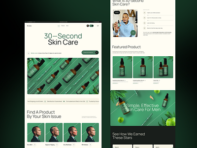 Krete. Webstore design [UX/UI] beauty cosmetic cosmetics cream design ecommerce green health home homepage man product shop skin store ui ux webdesign website webstore