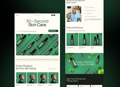 Krete. Webstore design [UX/UI] beauty cosmetic cosmetics cream design ecommerce green health home homepage man product shop skin store ui ux webdesign website webstore