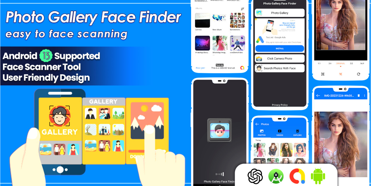 Photo Gallery Face Finder - Android Template appdesign appdevelopment branding logo mobileappdesign ui
