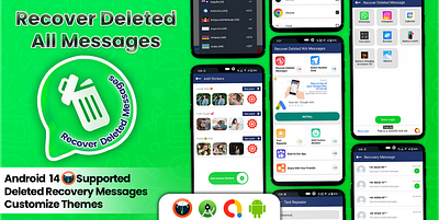 Recover Deleted Messages - Android App appdesign appdevelopment branding logo mobileapp ui whatsapp