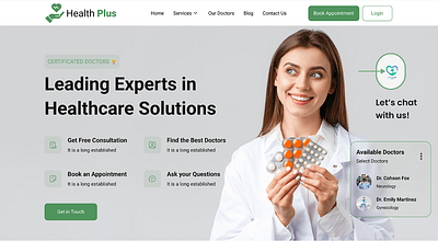 Health Fitness Website Landing page care doctor figma fitness health landing page ui