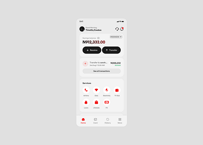 UBA Banking mobile app home screen banking figma mobile mobile app ui uiux ux