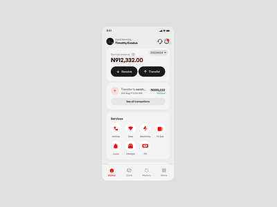 UBA Banking mobile app home screen banking figma mobile mobile app ui uiux ux