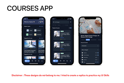Courses App - UI Design 3d animation app branding design graphic design illustration logo typography ui ux