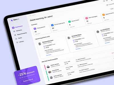 Medical data analysis platform analysis app bio technology charts clean design clinic clinical crm dashboard design data design system graphs life science medical medicine ui ui components