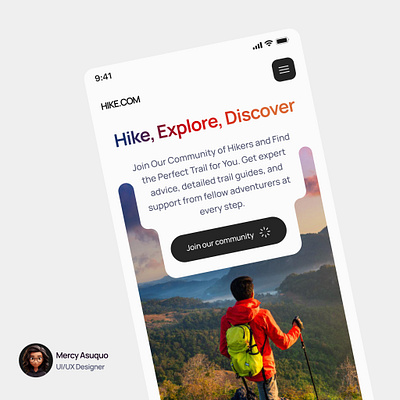 Hike community hero section figma heropage ui uiux