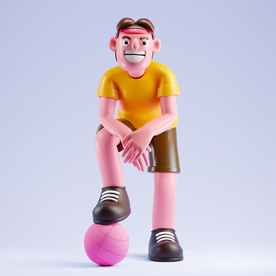 Dribble Boy 3d 3d artist 3d character 3d illustrations 3d lightings 3d modeling 3d modelling 3d rigging adobe adobe photoshop b3d blender design dribble dribble boy fun graphic design illustration illustrations sport