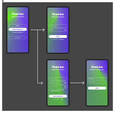 StarLine start screen UI app design ui ux