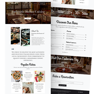 Authentic Italian Cuisine Website Design portfolio