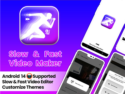 Slow motion - Android App appdevelopment applicationdevelopment branding logo ui videoeditingapp