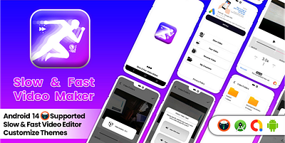 Slow motion - Android App appdevelopment applicationdevelopment branding logo ui videoeditingapp