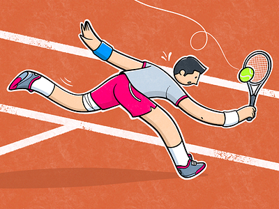 Tennis player artwork character character design colorful illustration minimal sport sports tennis