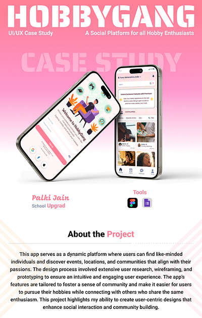 HobbyGang UI UX Case Study app case study design hobby app hobbygang mobile ui ui ui ux user research ux