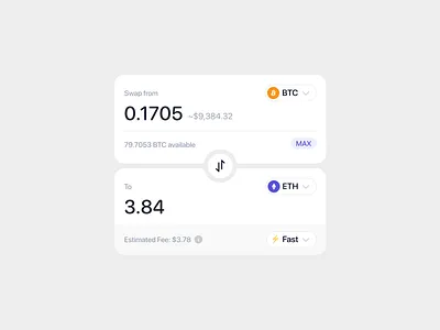 Swap Component 🔁 blockchain coin crypto finance swap ui user interface