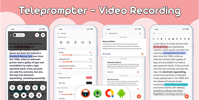 Teleprompter for Video - Android App appdevelopment mobileapp ui uiux ux videoeditor