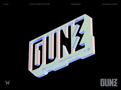 GUNZ Wordmark 360 3d animation blender branding crypto illustration letter logo logotype mase maserekt monogram motion motion graphics symbol type visual identity