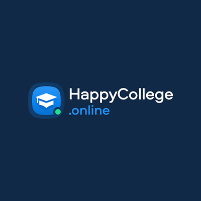 HappyCollege Logo college education graphic design happy logo mortarboard school