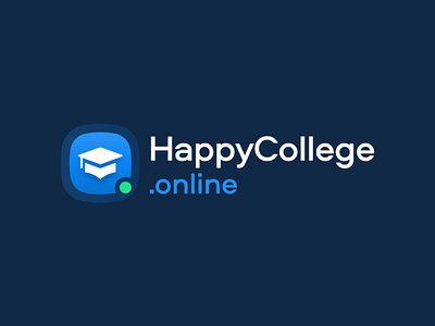 HappyCollege Logo college education graphic design happy logo mortarboard school