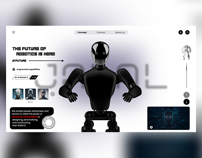 ROBOTICS - FUTURE - AI animation coding figma framer spline threejs ui uiux userinterface ux web webdesign