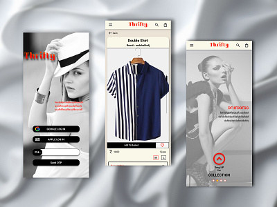 Thrifty an online thrift store app commerce design figma online screens ui ux