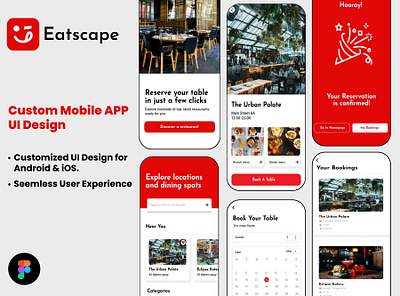 Custom UI for your Mobile App for Android or IOS for Restaurant. mobile app mobile app design mobile app designs mobile app ui mobile app ui design mobile app ux ui ui design ux ux design