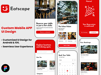 Custom UI for your Mobile App for Android or IOS for Restaurant. mobile app mobile app design mobile app designs mobile app ui mobile app ui design mobile app ux ui ui design ux ux design