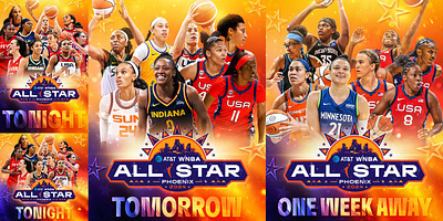 WNBA All-Star - Countdown adobe photoshop basketball creative design graphic design olympics photoshop typography wnba