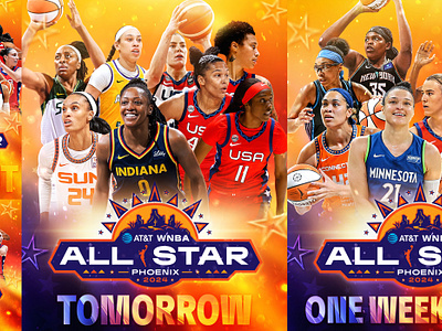 WNBA All-Star - Countdown adobe photoshop basketball creative design graphic design olympics photoshop typography wnba