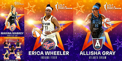 WNBA ALL-STAR KIA SKILLS CHALLENGE adobe photoshop basketball creative design graphic design kia photoshop typography wnba