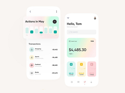 Actions Finance Dashboard actions analytics bank card charts component credit card currency dark dashboard finance financial modern money month payment platform saas ui ux