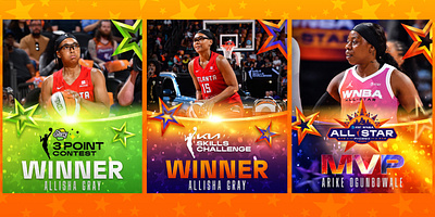 WNBA ALL-STAR - Event Winners adobe photoshop allstar basketball creative design graphic design photoshop template typography wnba