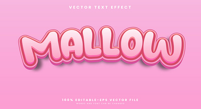 Mallow 3d editable text style Template cream cake