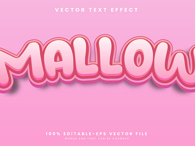 Mallow 3d editable text style Template cream cake