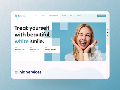 Smile Pro Dental Clinic 3d animation application branding clinic dental clinic dentist graphic design medical motion graphics product design site ui ui design uiux ux ux design web web design wesite