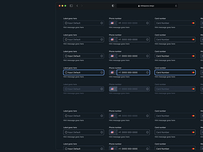 Input Fields - Whitespace UI dark mode design input fields ui ui design ux design web design