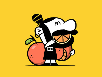 Cubie - Mascot Development barista beard branding character fruit hand drawn illustration line mascot orange organic packaging product spot illustration