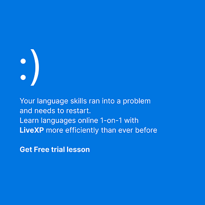 LiveXP Ad "Language Skills problem"