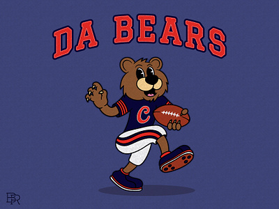 Bears Mascot Character_BRD_8-6-24 bears cartoon character chicago design football illustration illustrator mascot procreate