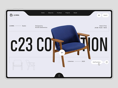 Furniture Ecommerce Landing Page branding cart chair decorative design figma furniture graphic design home page landing page marketplace minimal modern navigation product shop store ui ux web